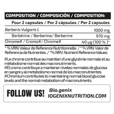 Berberine Complex - Complemento alimenticio | iO. GENIX Nutrition